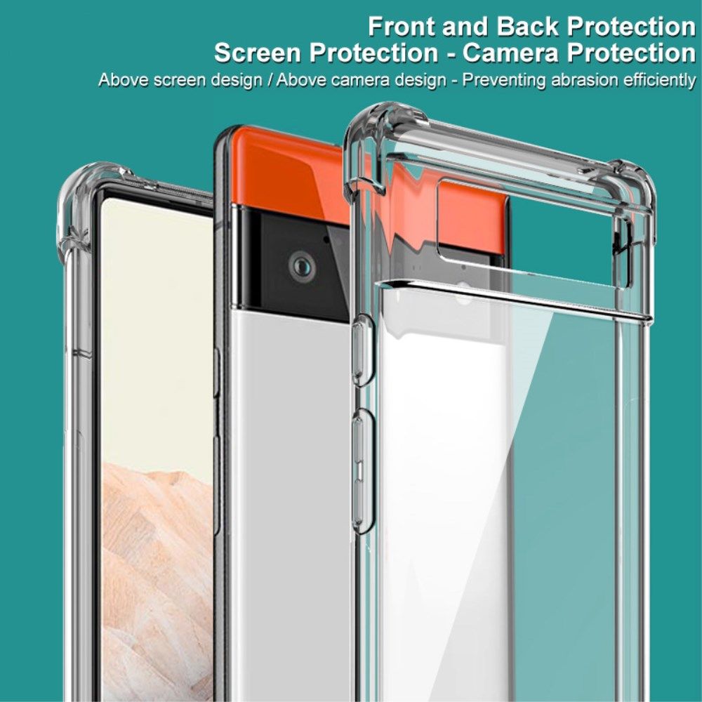 Imak Google Pixel 6 Hoesje Dun TPU met Screen Protector Transparant Zwart afbeelding 8