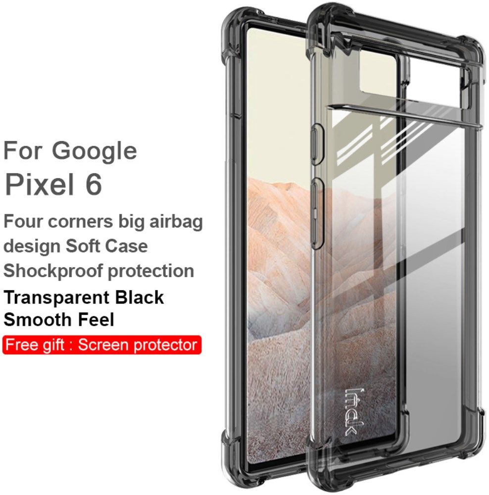 Imak Google Pixel 6 Hoesje Dun TPU met Screen Protector Transparant Zwart afbeelding 5
