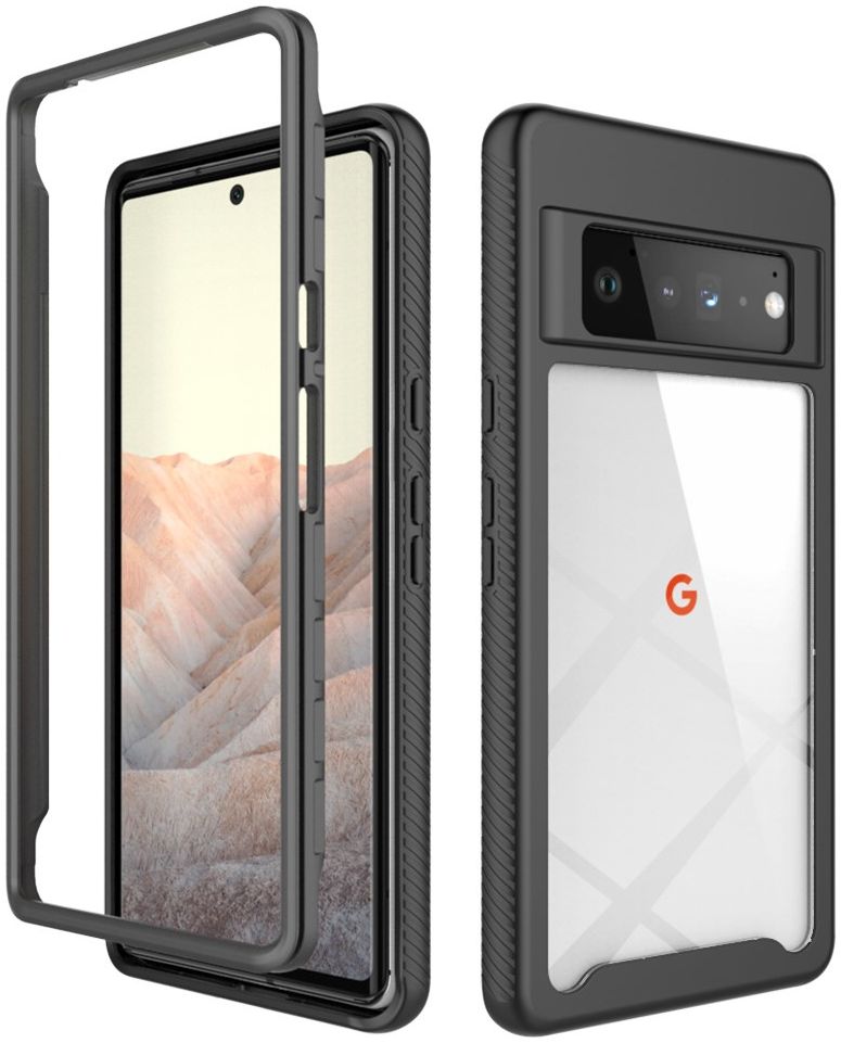 Google Pixel 6 Pro Hoesje Volledig Schokbestendig Cover Zwart afbeelding 1