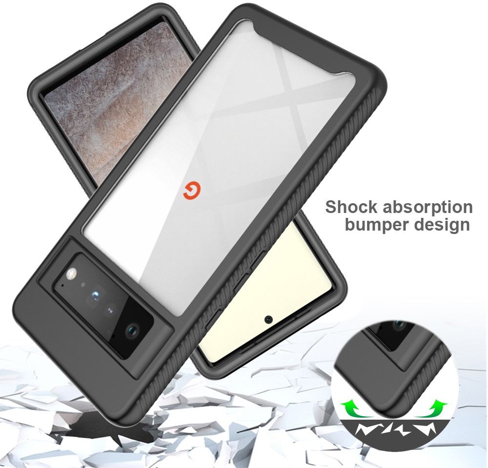Google Pixel 6 Pro Hoesje Volledig Schokbestendig Cover Zwart afbeelding 2
