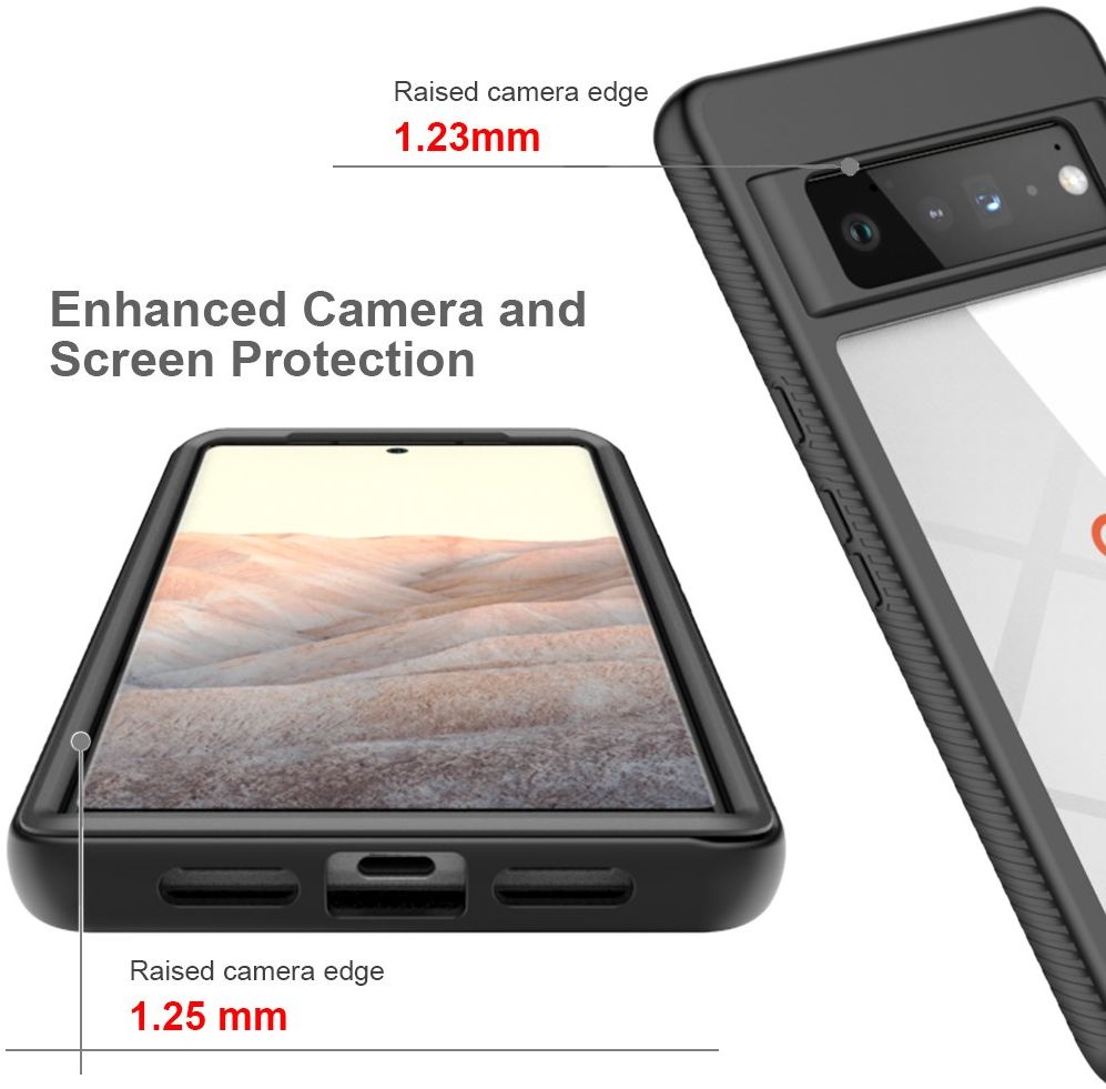 Google Pixel 6 Pro Hoesje Volledig Schokbestendig Cover Zwart afbeelding 5