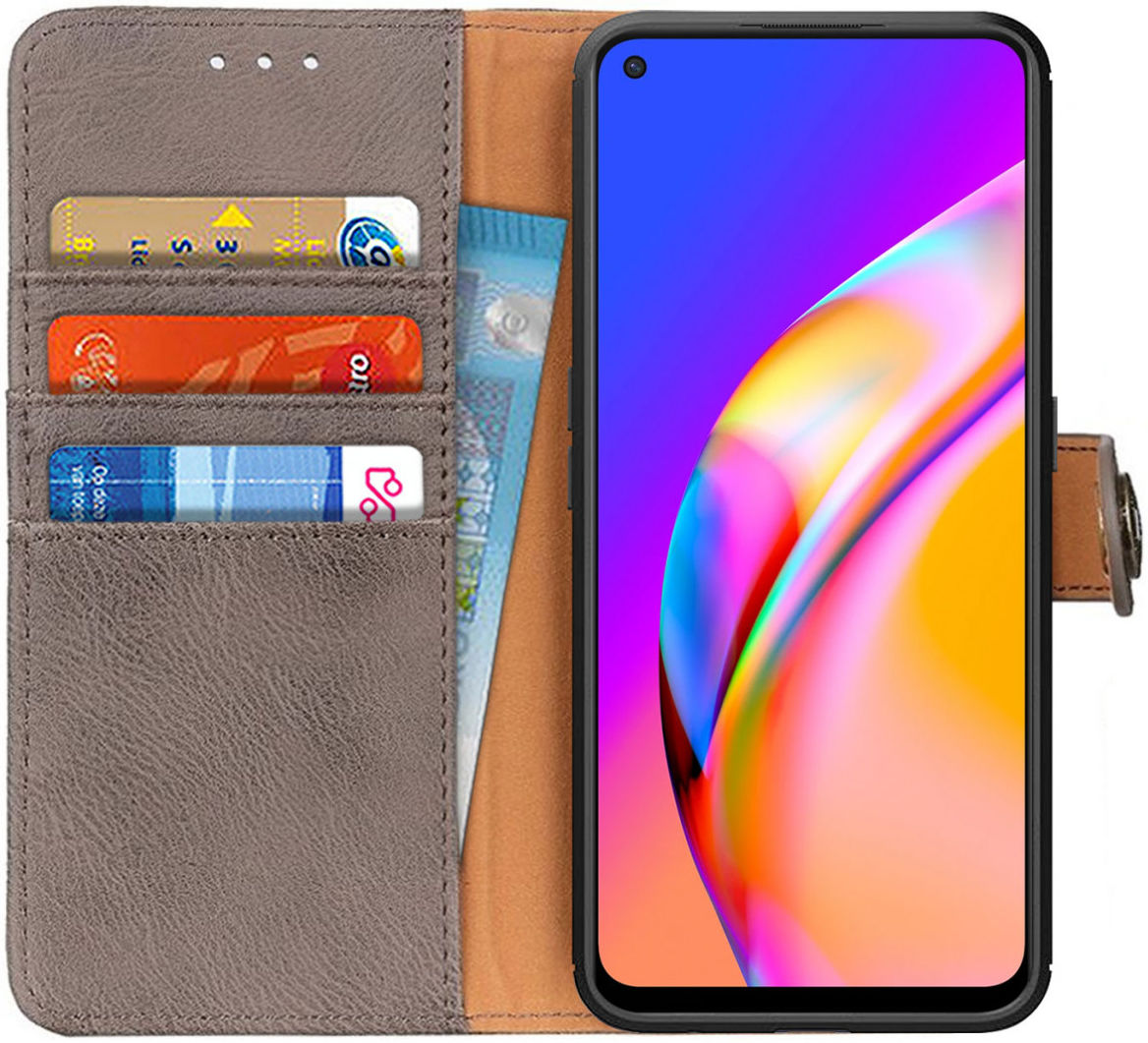 KHAZNEH Oppo A94 5G Hoesje Portemonnee Book Case Grijs afbeelding 1