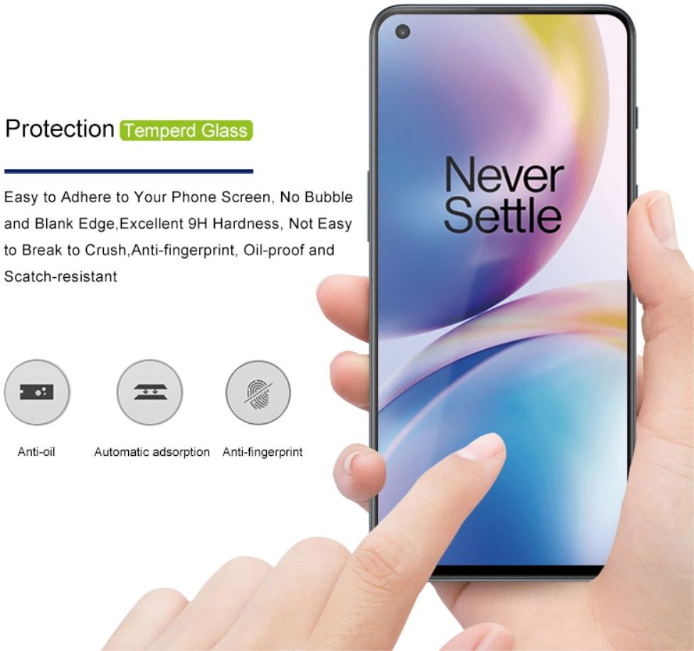 OnePlus Nord 2(T) 5G Screen Protector Volledig Dekkend Tempered Glass afbeelding 3