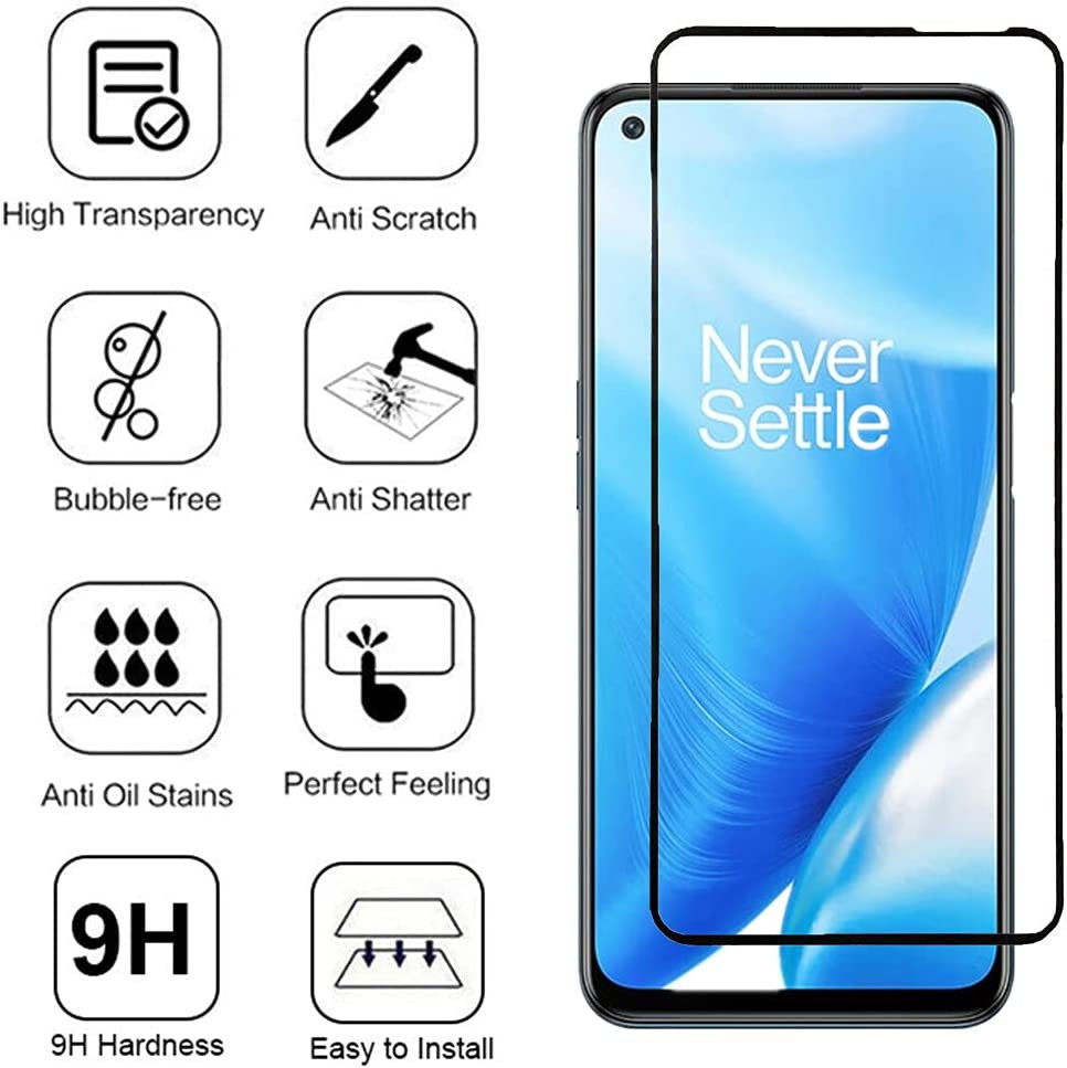OnePlus Nord 2(T) Screen Protector Volledig Dekkend 9H Tempered Glass afbeelding 2