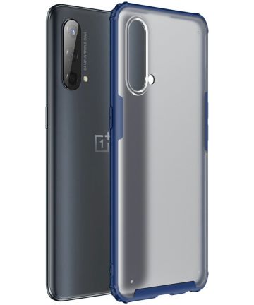 OnePlus CE 5G Hoesje Hybride Back Cover Matte Transparant Blauw Hoesjes