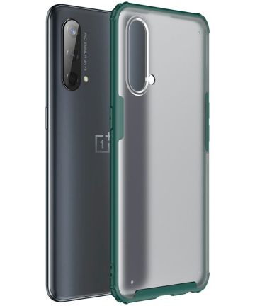 OnePlus CE 5G Hoesje Hybride Back Cover Matte Transparant Groen Hoesjes