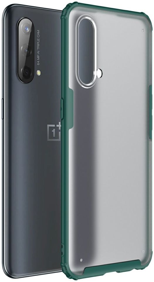 OnePlus CE 5G Hoesje Hybride Back Cover Matte Transparant Groen afbeelding 1