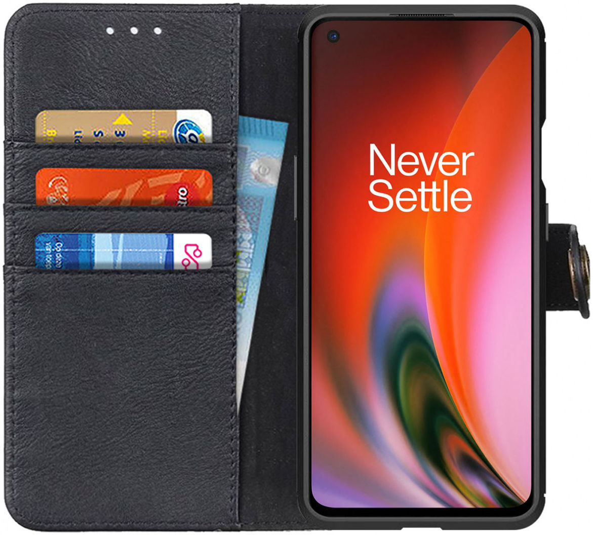 KHAZNEH OnePlus Nord 2 Hoesje Portemonnee Book Case Zwart afbeelding 1