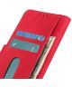 KHAZNEH OnePlus Nord 2 5G Hoesje Retro Wallet Book Case Rood
