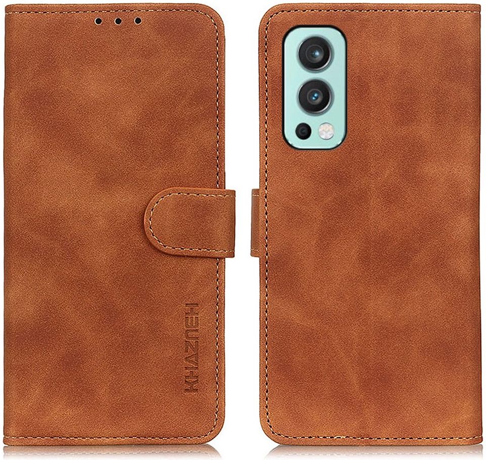 KHAZNEH OnePlus Nord 2 5G Hoesje Retro Wallet Book Case Bruin afbeelding 4