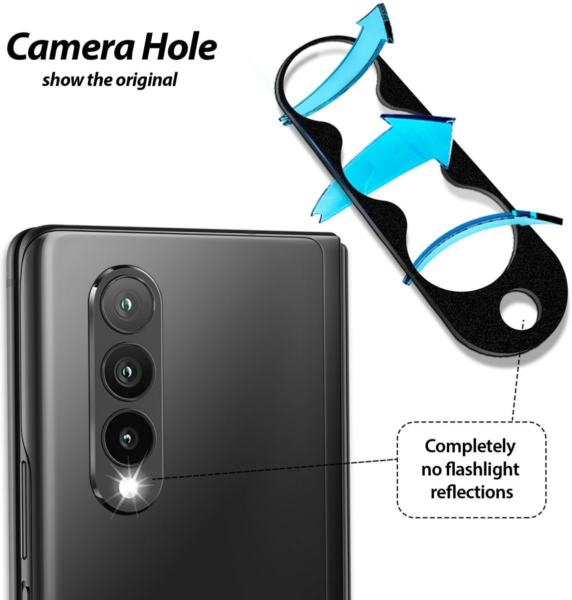 Whitestone Metalen Camera Lens Protector Galaxy Z Fold 3 (2-Pack) afbeelding 2