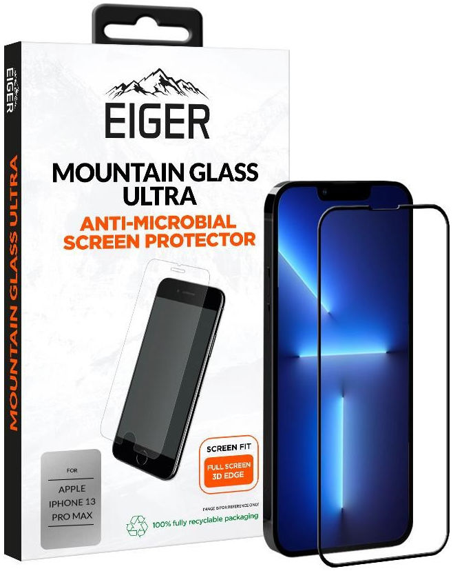 Eiger Ultra iPhone 13 Pro Max Screen Protector Antibacterieel Gebogen afbeelding 1
