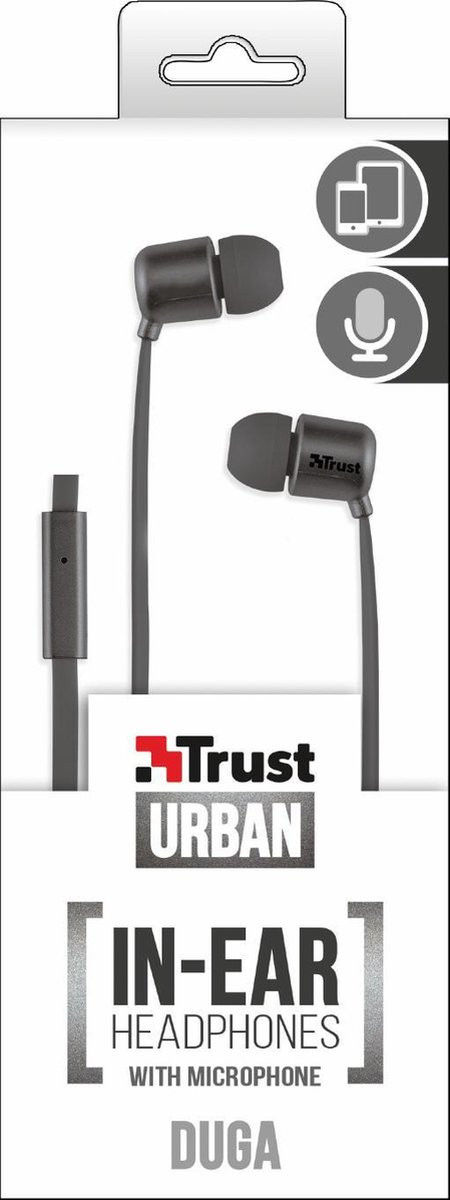 Trust Urban Duga In-Ear Oordopjes 3.5mm Jack Stereo Headset Grijs afbeelding 4