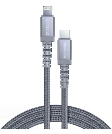 Dux Ducis X2 3A USB-C naar Apple Lightning Kabel 18W MFi 1M Grijs Kabels