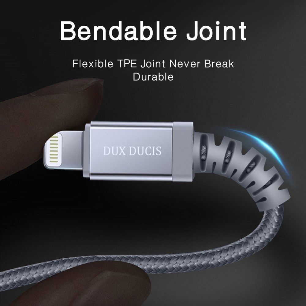Dux Ducis X2 3A USB-C naar Apple Lightning Kabel 18W MFi 1M Grijs afbeelding 8