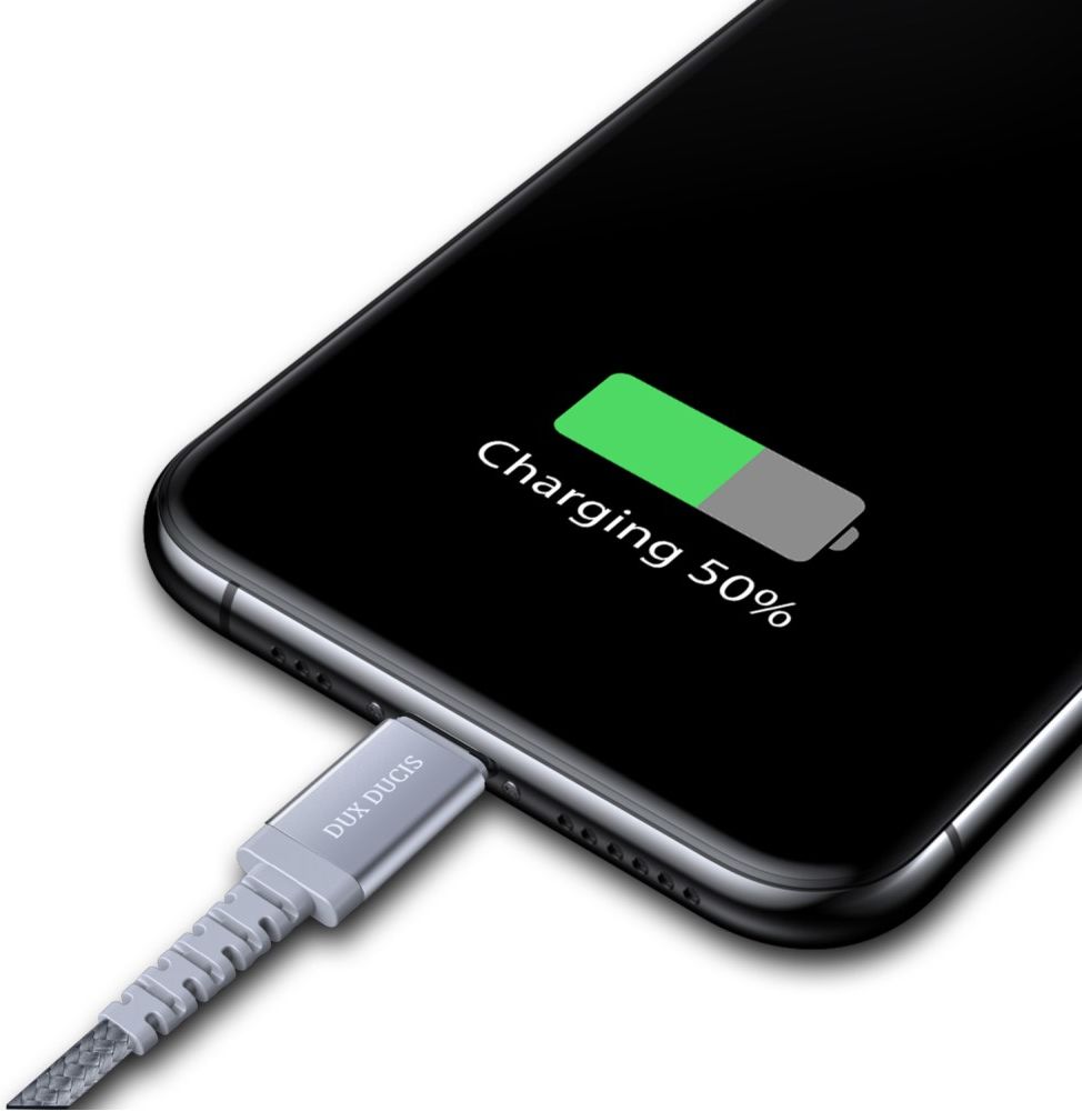 Dux Ducis X2 3A USB-C naar Apple Lightning Kabel 18W MFi 1M Grijs afbeelding 14