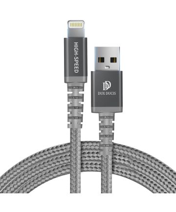 Dux Ducis X1 2.4A USB naar Apple Lightning Kabel MFi 1M Grijs Kabels