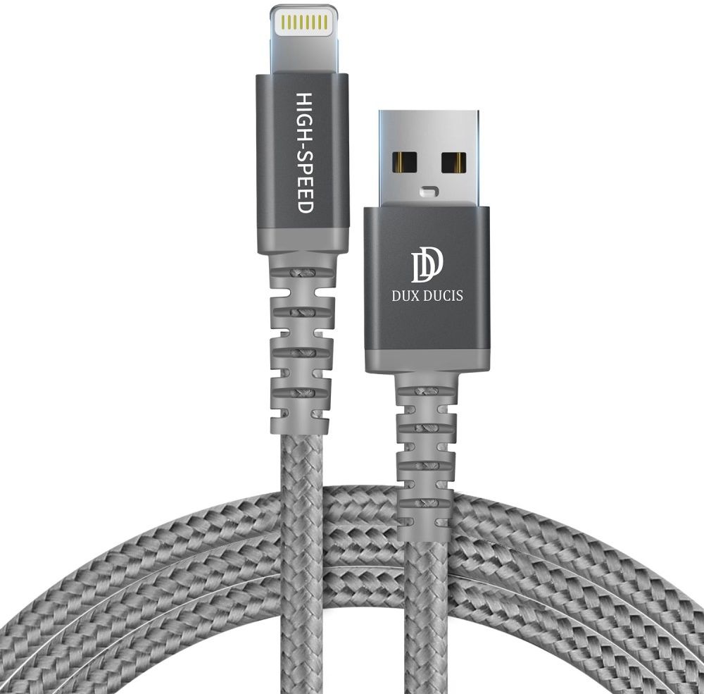 Dux Ducis X1 2.4A USB naar Apple Lightning Kabel MFi 1M Grijs afbeelding 1