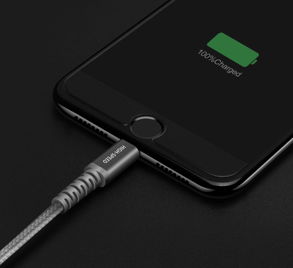 Dux Ducis X1 2.4A USB naar Apple Lightning Kabel MFi 1M Grijs afbeelding 10