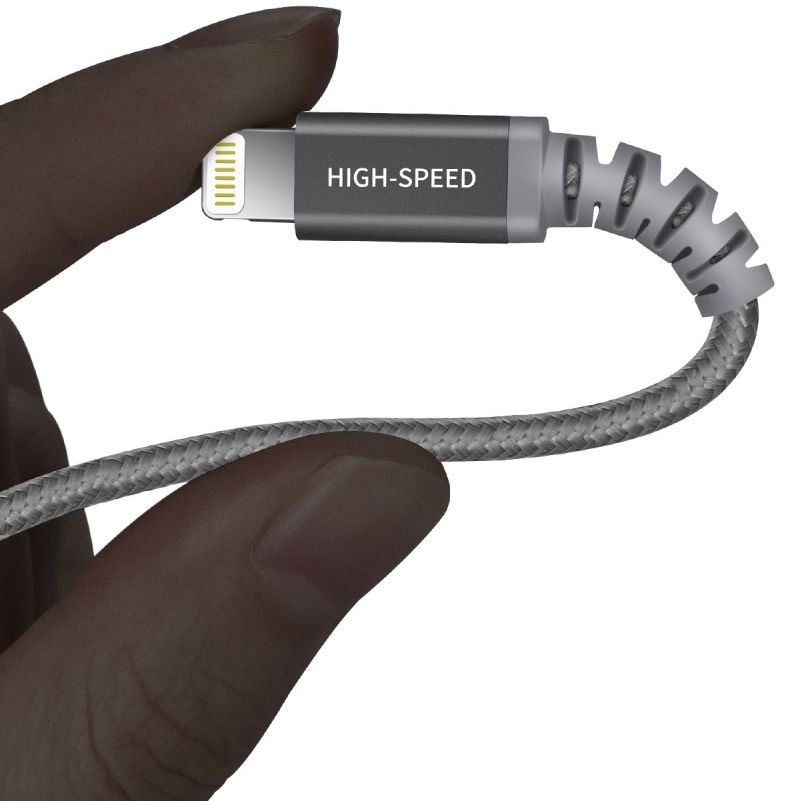 Dux Ducis X1 2.4A USB naar Apple Lightning Kabel MFi 1M Grijs afbeelding 11