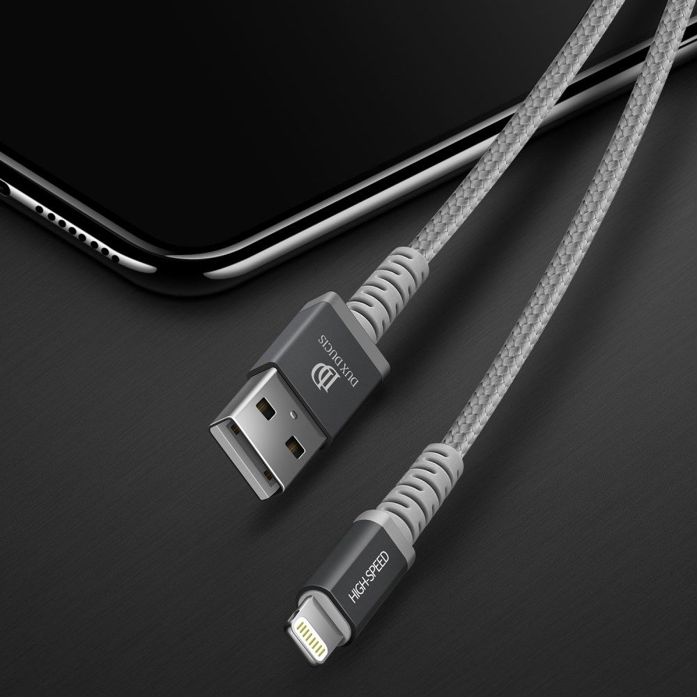 Dux Ducis X1 2.4A USB naar Apple Lightning Kabel MFi 1M Grijs afbeelding 12