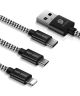 Dux Ducis 3-in-1 2.4A USB naar Lightning/USB-C/MicroUSB Kabel 1.2M