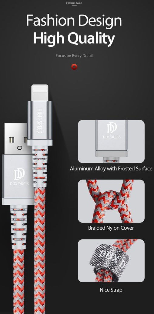 Dux Ducis K-II Pro 2A USB naar Apple Lightning Kabel (2-Pack) 1M+2M afbeelding 12