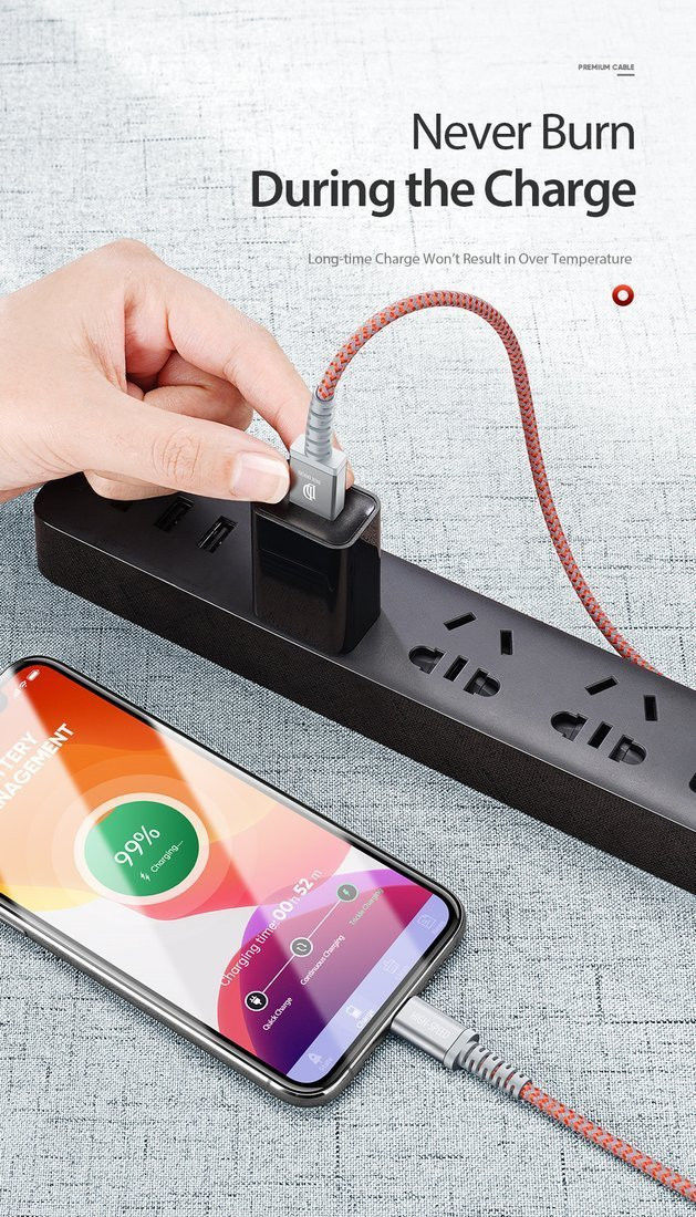 Dux Ducis K-II Pro 2A USB naar Apple Lightning Kabel (2-Pack) 1M+2M afbeelding 6