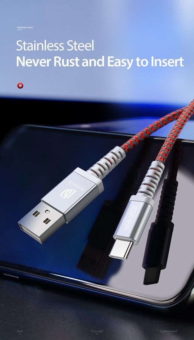 Dux Ducis K-II Pro 2A USB naar USB-C Kabel (2-Pack) 1M+2M Rood afbeelding 10