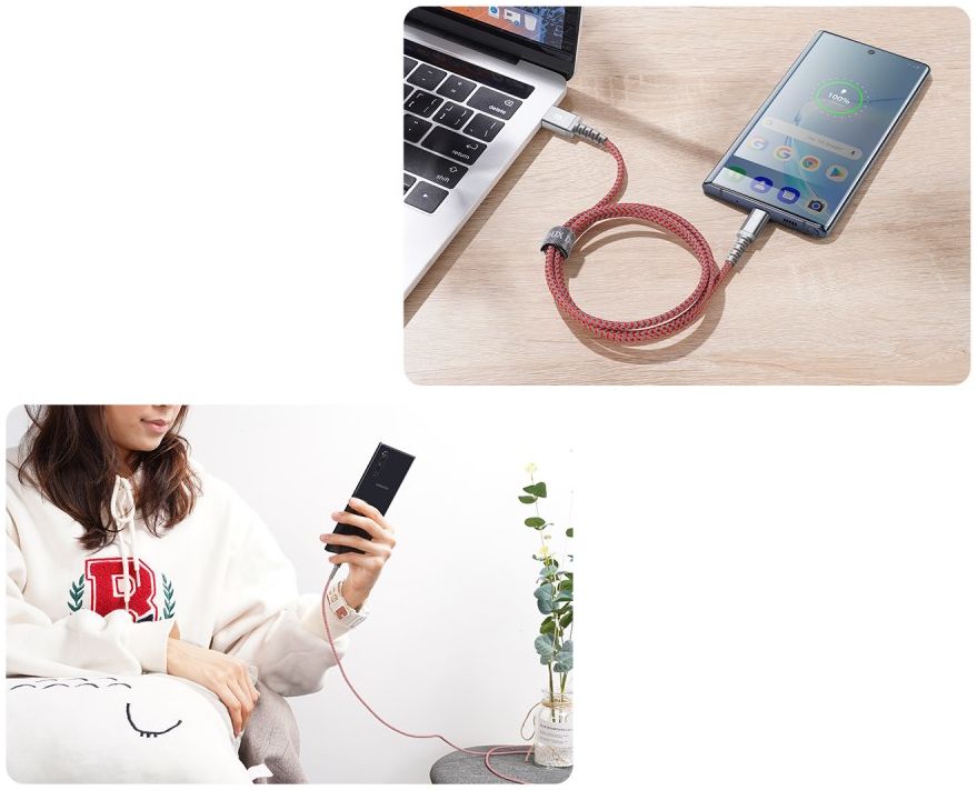 Dux Ducis K-II Pro 2A USB naar USB-C Kabel (2-Pack) 1M+2M Rood afbeelding 4