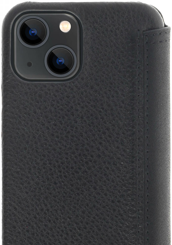 Minim Apple iPhone 13 Mini Hoesje Echt Leer Book Case Zwart afbeelding 4