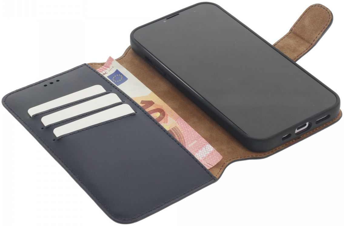 Minim 2-in-1 iPhone 13 Mini Hoesje Book Case en Back Cover Blauw afbeelding 2