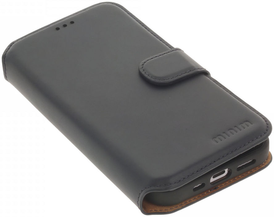 Minim 2-in-1 iPhone 13 Mini Hoesje Book Case en Back Cover Blauw afbeelding 4