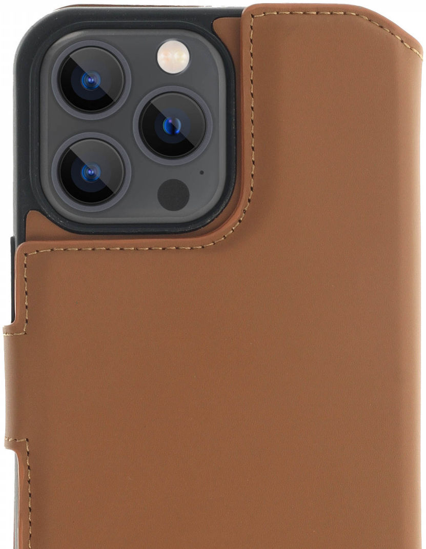 Minim 2-in-1 iPhone 13 Pro Hoesje Book Case en Back Cover Bruin afbeelding 1