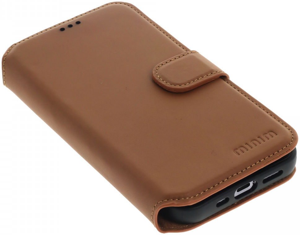 Minim 2-in-1 iPhone 13 Pro Hoesje Book Case en Back Cover Bruin afbeelding 4