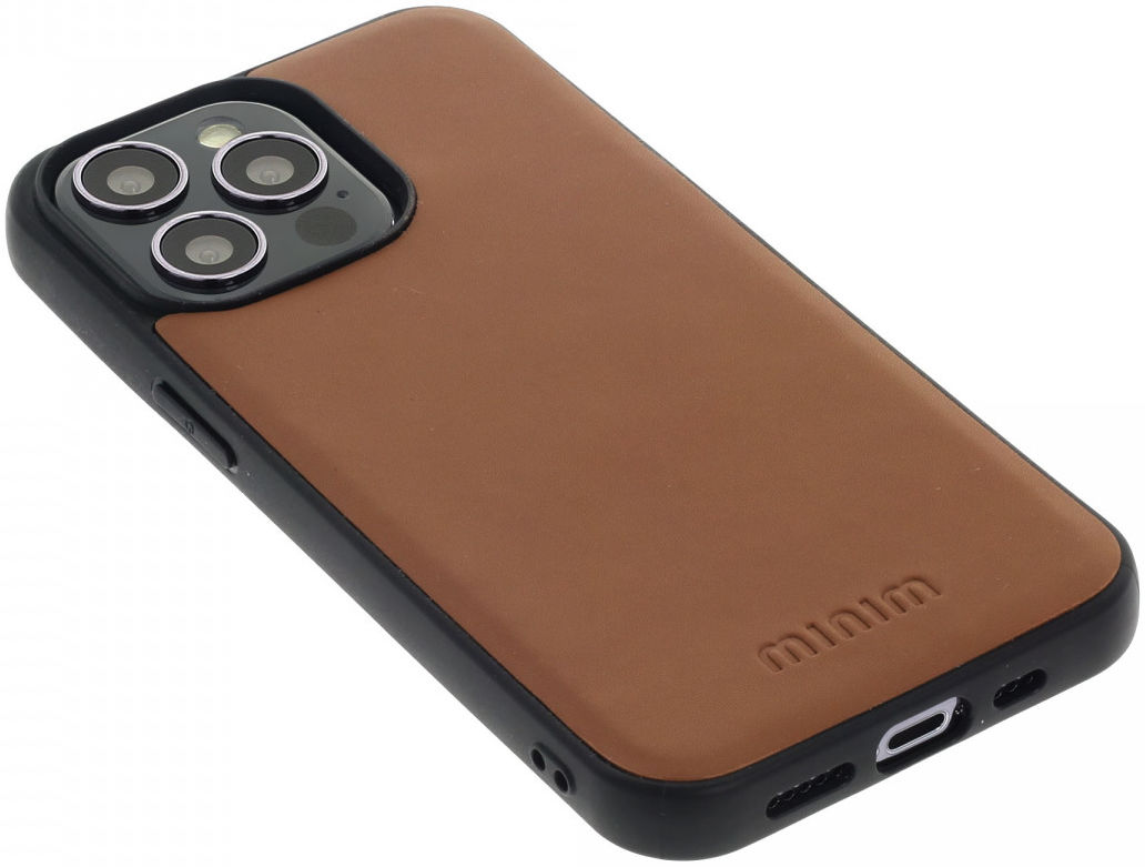 Minim 2-in-1 iPhone 13 Pro Hoesje Book Case en Back Cover Bruin afbeelding 5