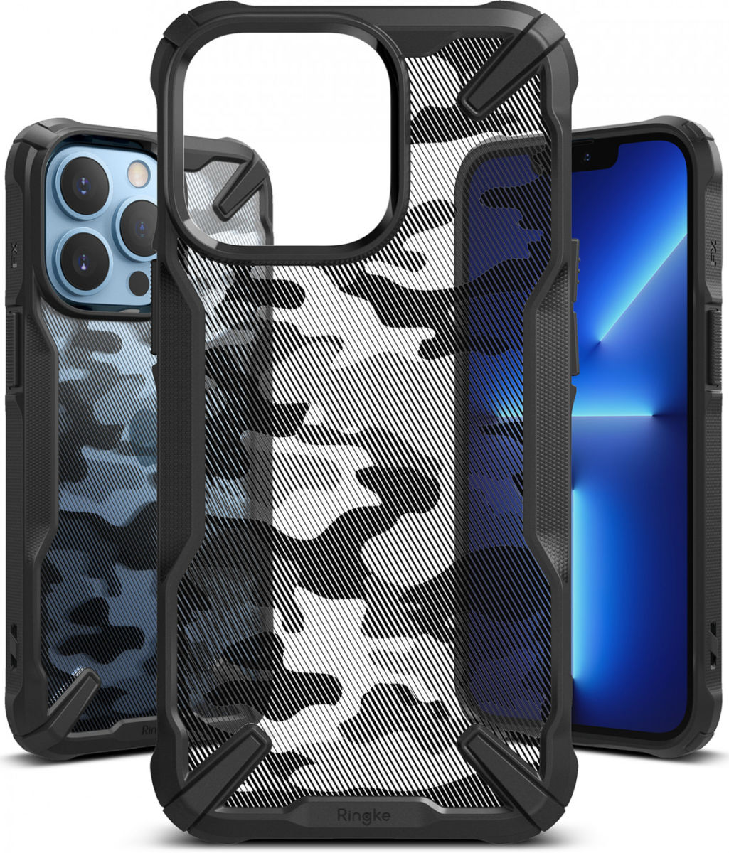 Ringke Fusion X Apple iPhone 13 Pro Max Hoesje Camo Zwart afbeelding 2