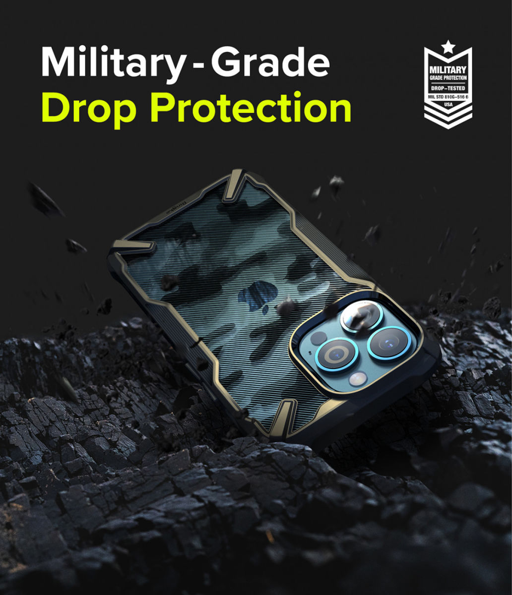 Ringke Fusion X Apple iPhone 13 Pro Max Hoesje Camo Zwart afbeelding 4