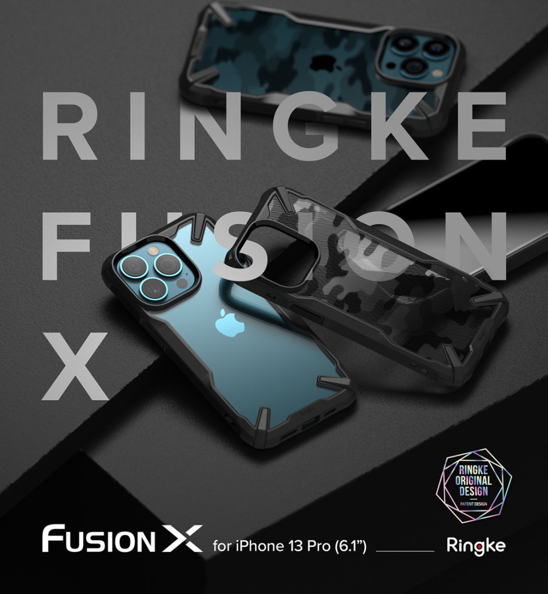 Ringke Fusion X Apple iPhone 13 Pro Hoesje Transparant Zwart afbeelding 11