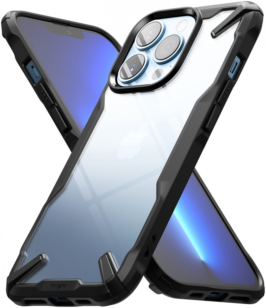 Ringke Fusion X Apple iPhone 13 Pro Hoesje Transparant Zwart afbeelding 3