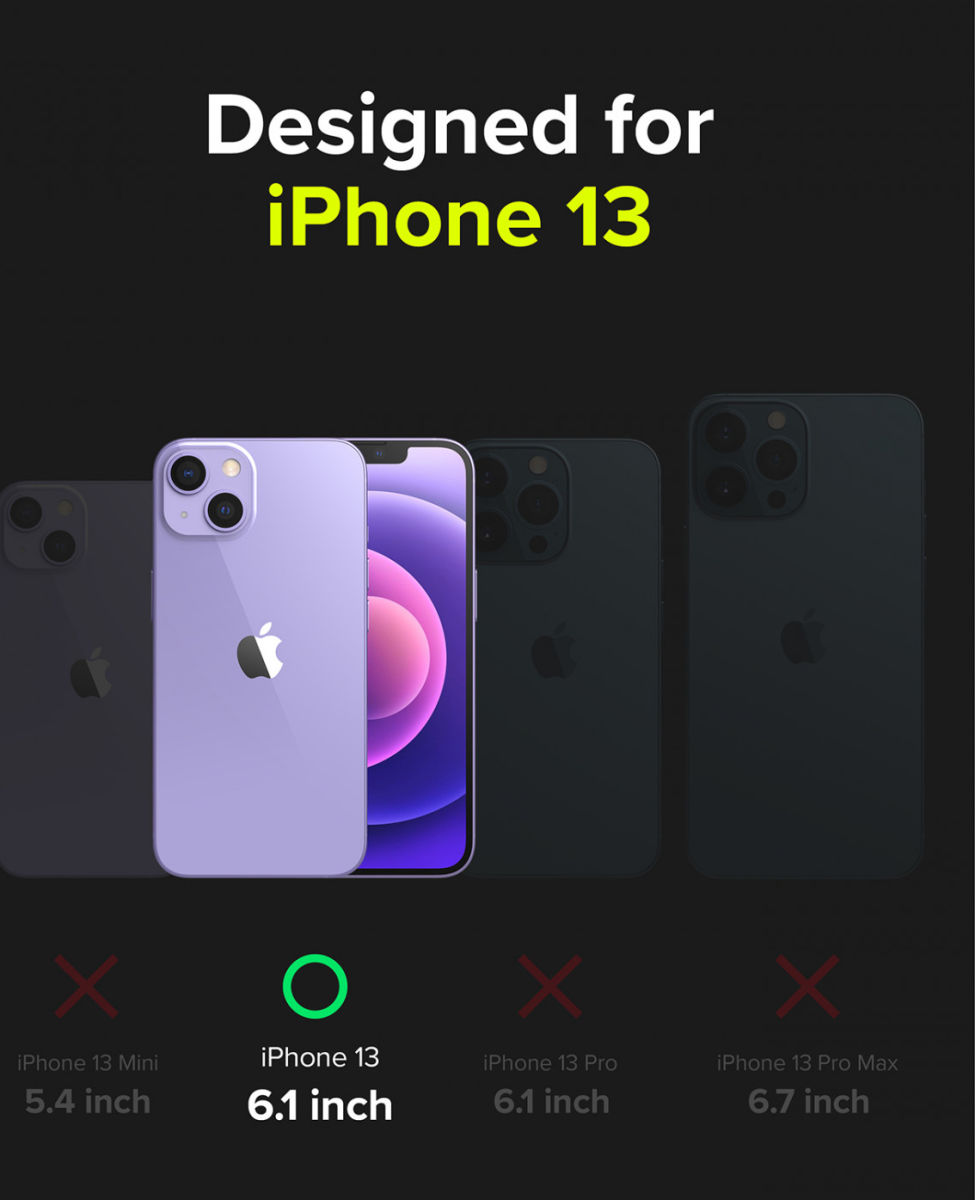 Ringke Fusion X Apple iPhone 13 Hoesje Back Cover Transparant Zwart afbeelding 11
