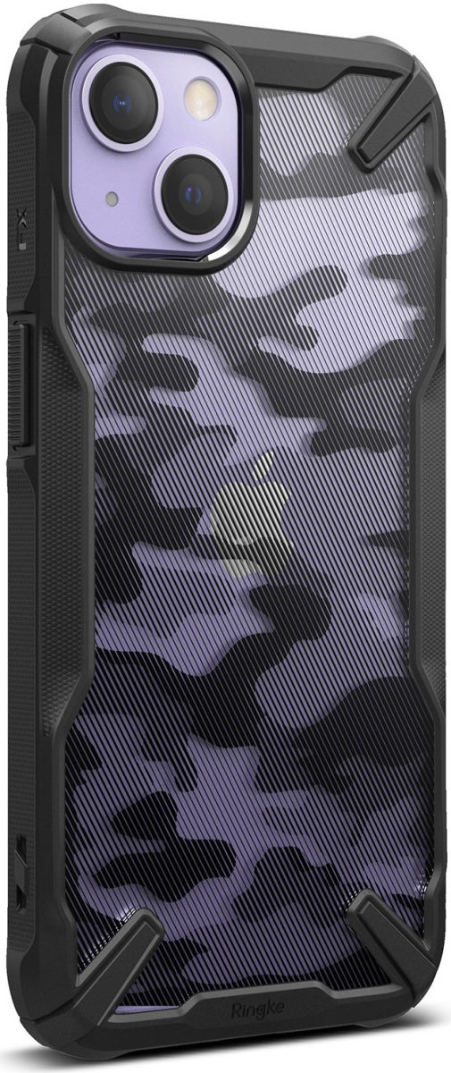 Ringke Fusion X Apple iPhone 13 Hoesje Back Cover Camo Zwart afbeelding 1