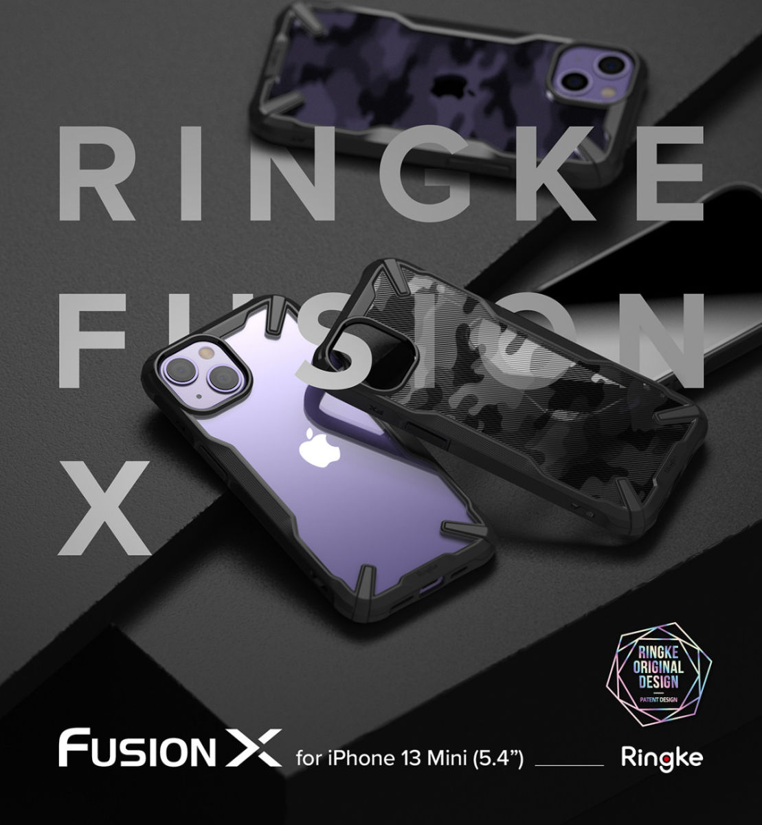 Ringke Fusion X Apple iPhone 13 Mini Hoesje Camo Zwart afbeelding 11