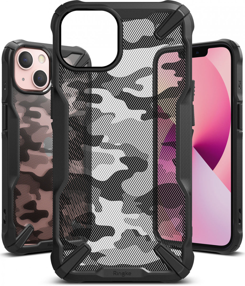 Ringke Fusion X Apple iPhone 13 Mini Hoesje Camo Zwart afbeelding 2