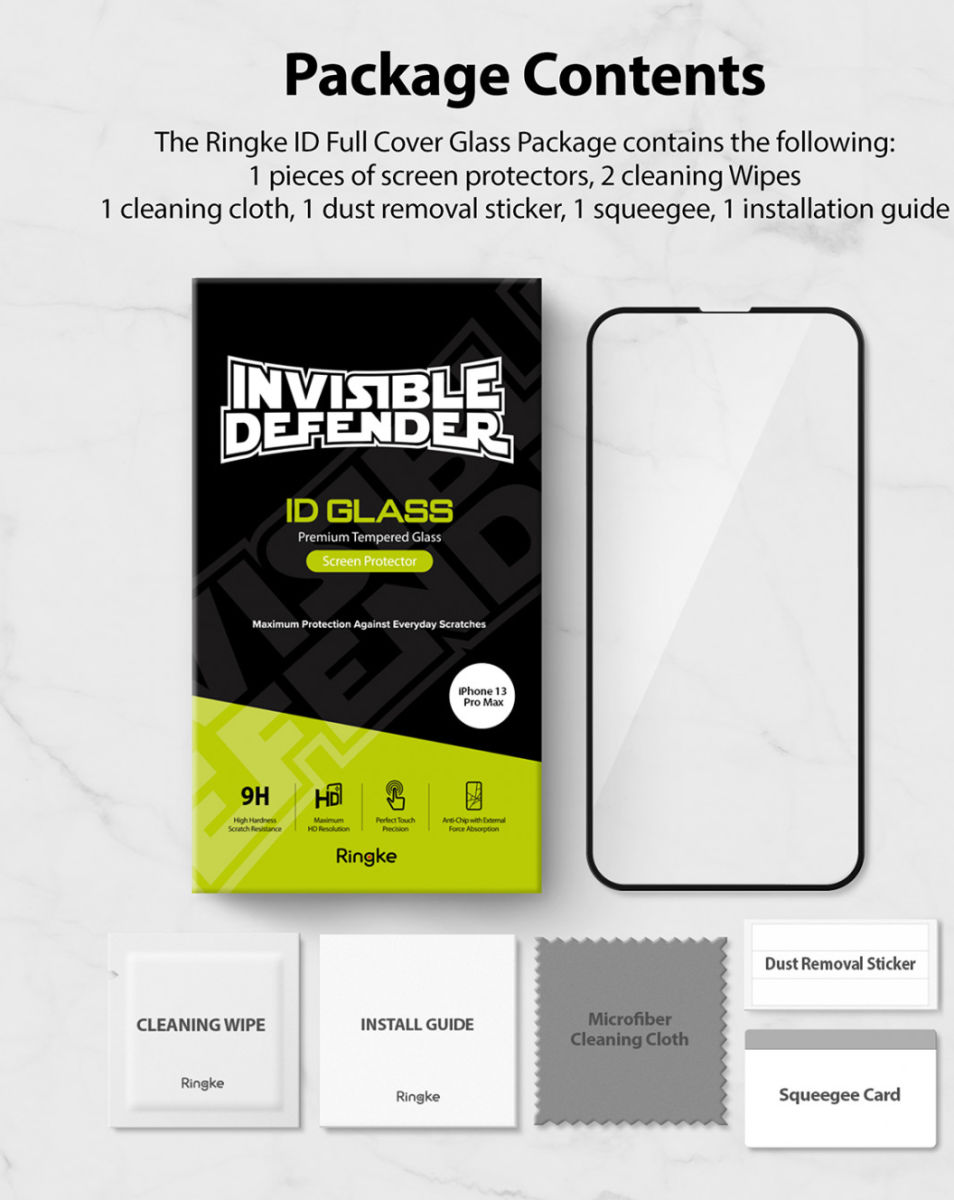 Ringke ID Apple iPhone 13 Pro Max Screen Protector Tempered Glass afbeelding 12