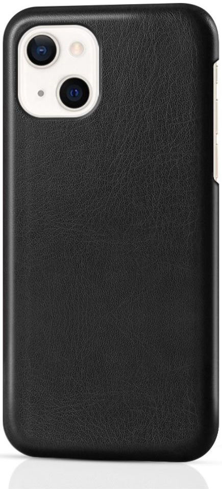 Apple iPhone 13 Mini Hoesje Back Cover Lederen Coating Zwart afbeelding 1