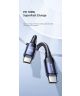 Fast Charge 100W PD USB-C Snellaad Kabel 5A Gevlochten Nylon 2 M