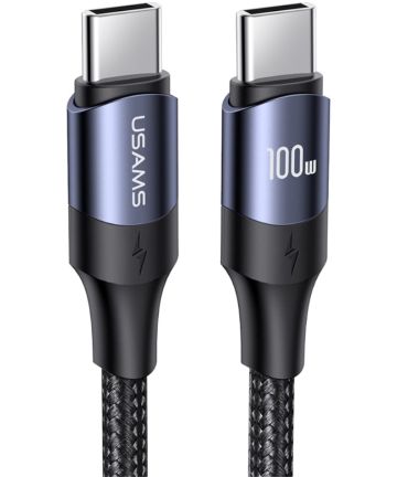 Fast Charge 100W PD USB-C Snellaad Kabel 5A Gevlochten Nylon 2 Meter Kabels