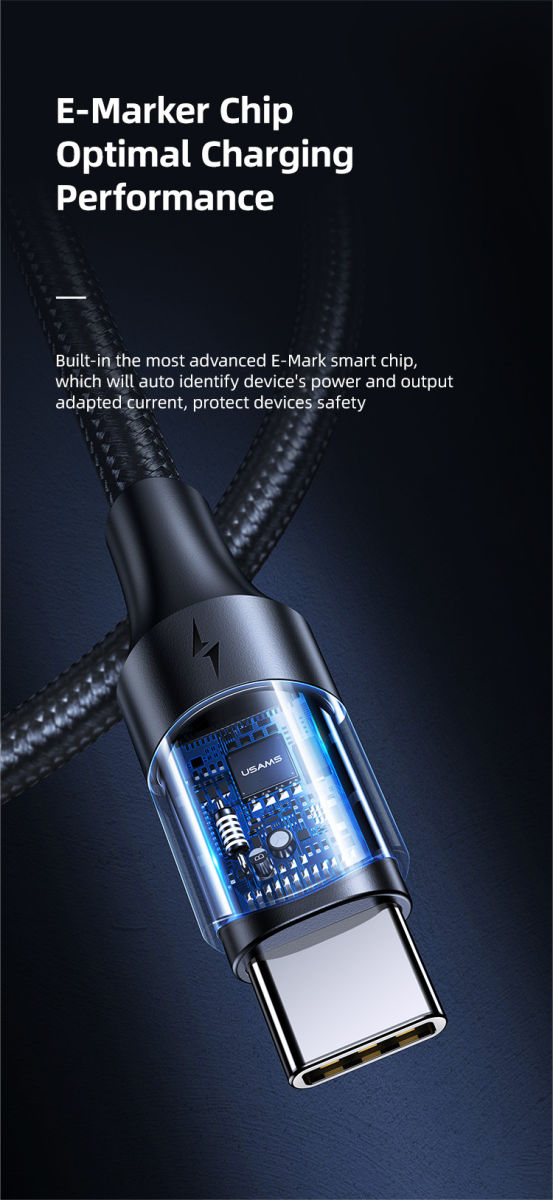 Fast Charge 100W PD USB-C Snellaad Kabel 5A Gevlochten Nylon 2 Meter afbeelding 9