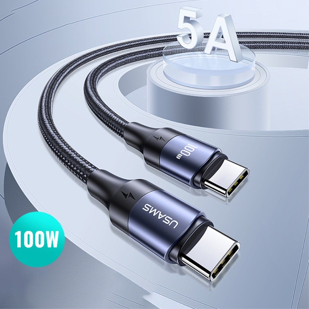 Fast Charge 100W PD USB-C Snellaad Kabel 5A Gevlochten Nylon 2 Meter afbeelding 10